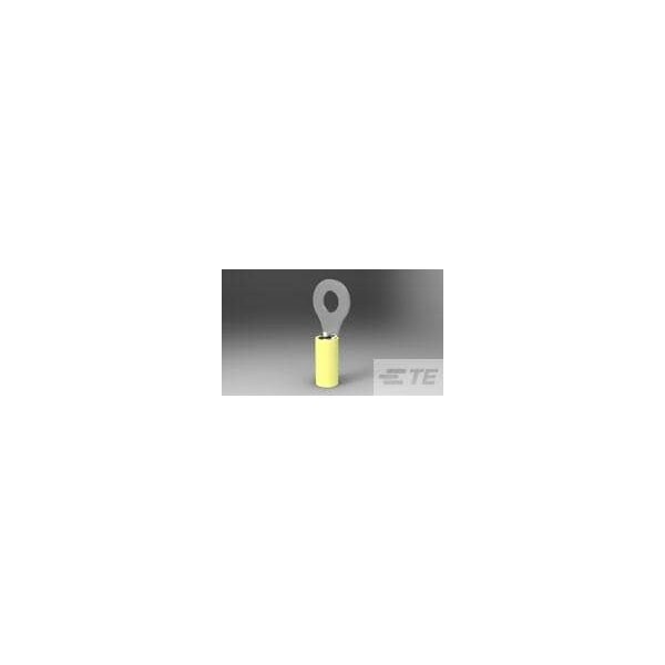 Te Connectivity Ring Terminal, M6 Stud Size, 10 AWG, 300 V, Nylon Insulated, Yellow 8-35273-2 - main